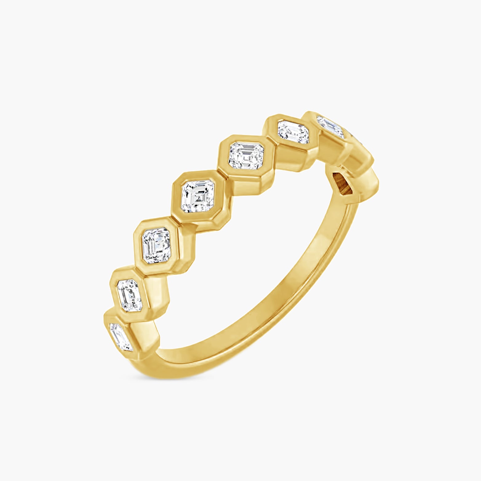 Asscher Bezel-Set Anniversary Band