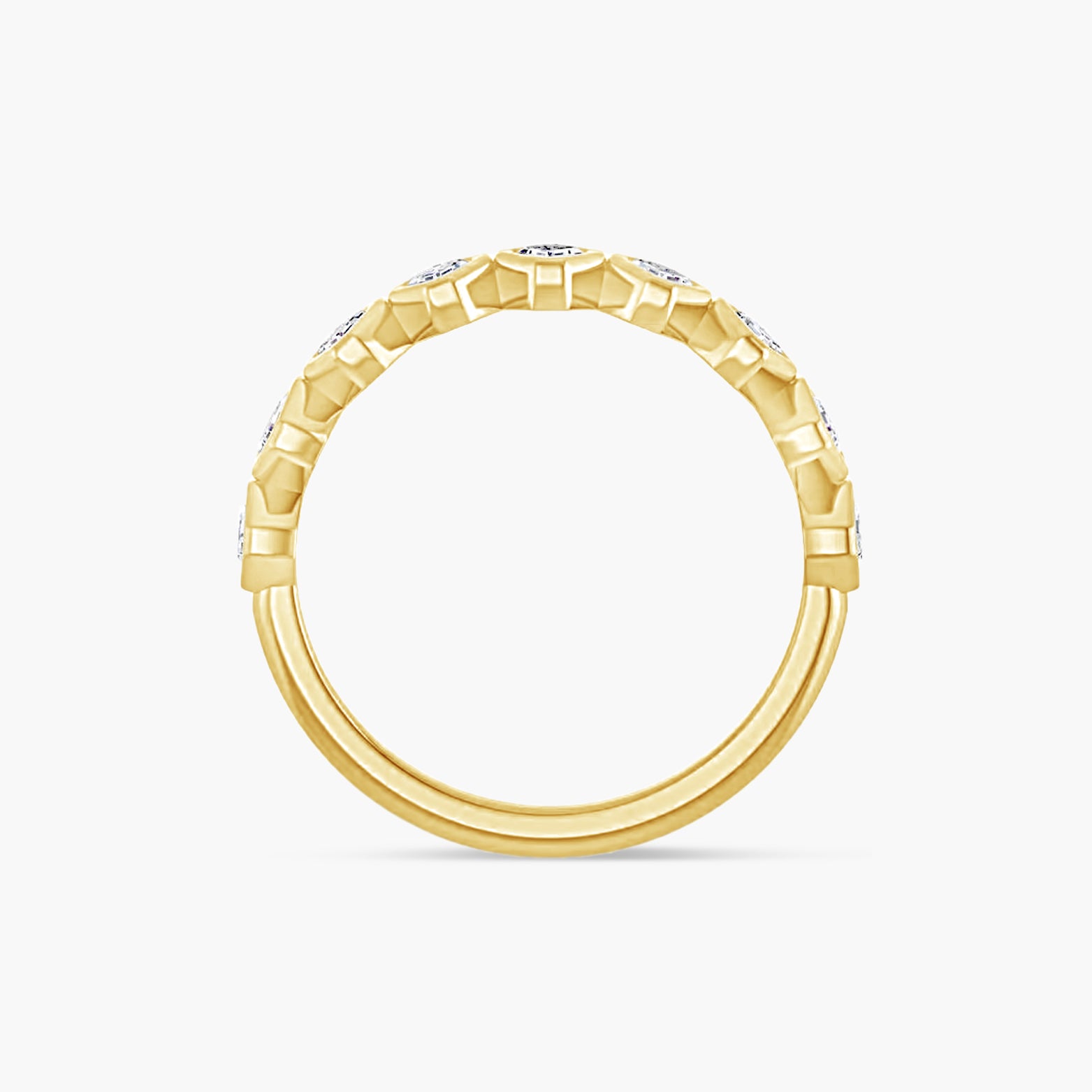 Asscher Bezel-Set Anniversary Band