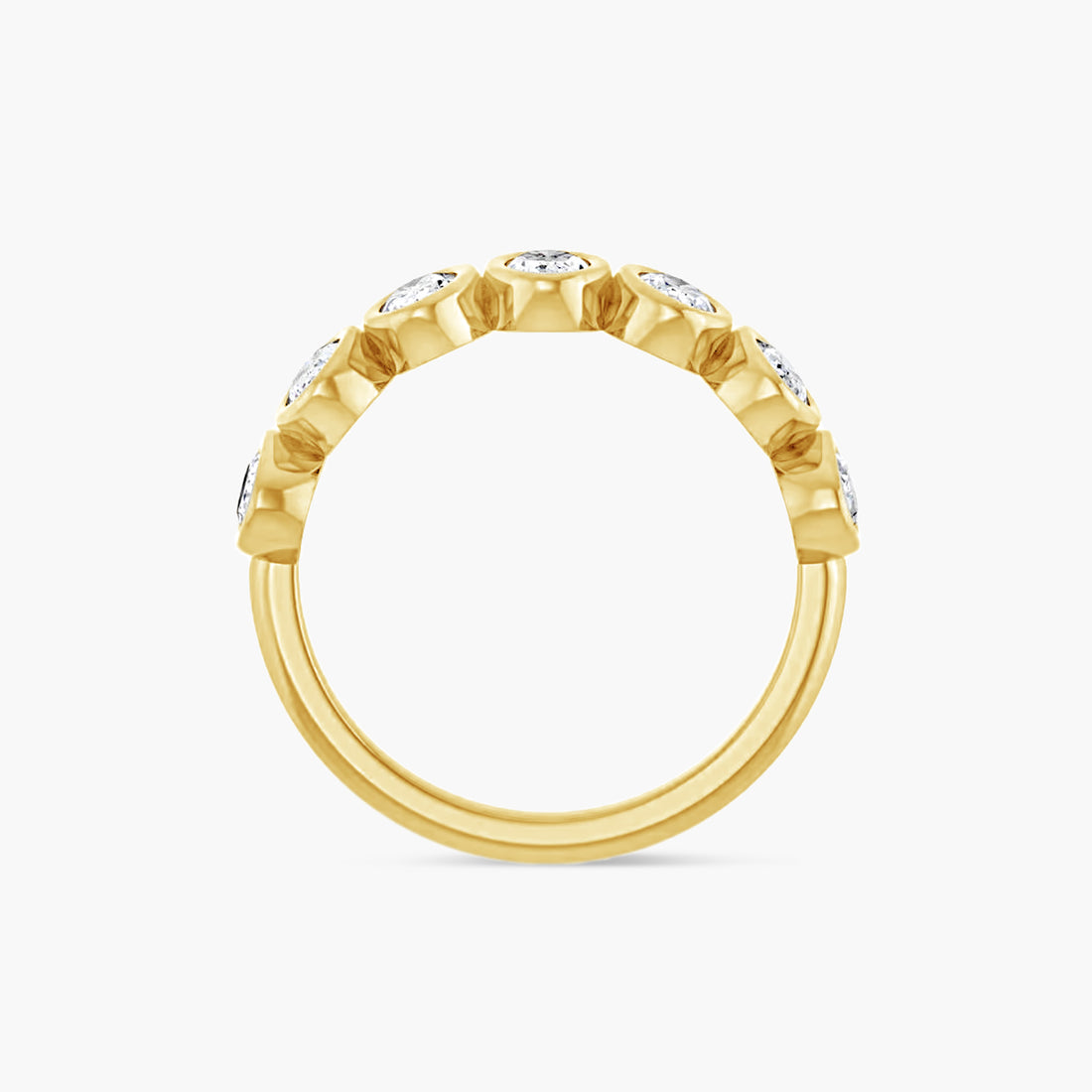 Oval & Emerald Bezel-Set Anniversary Band