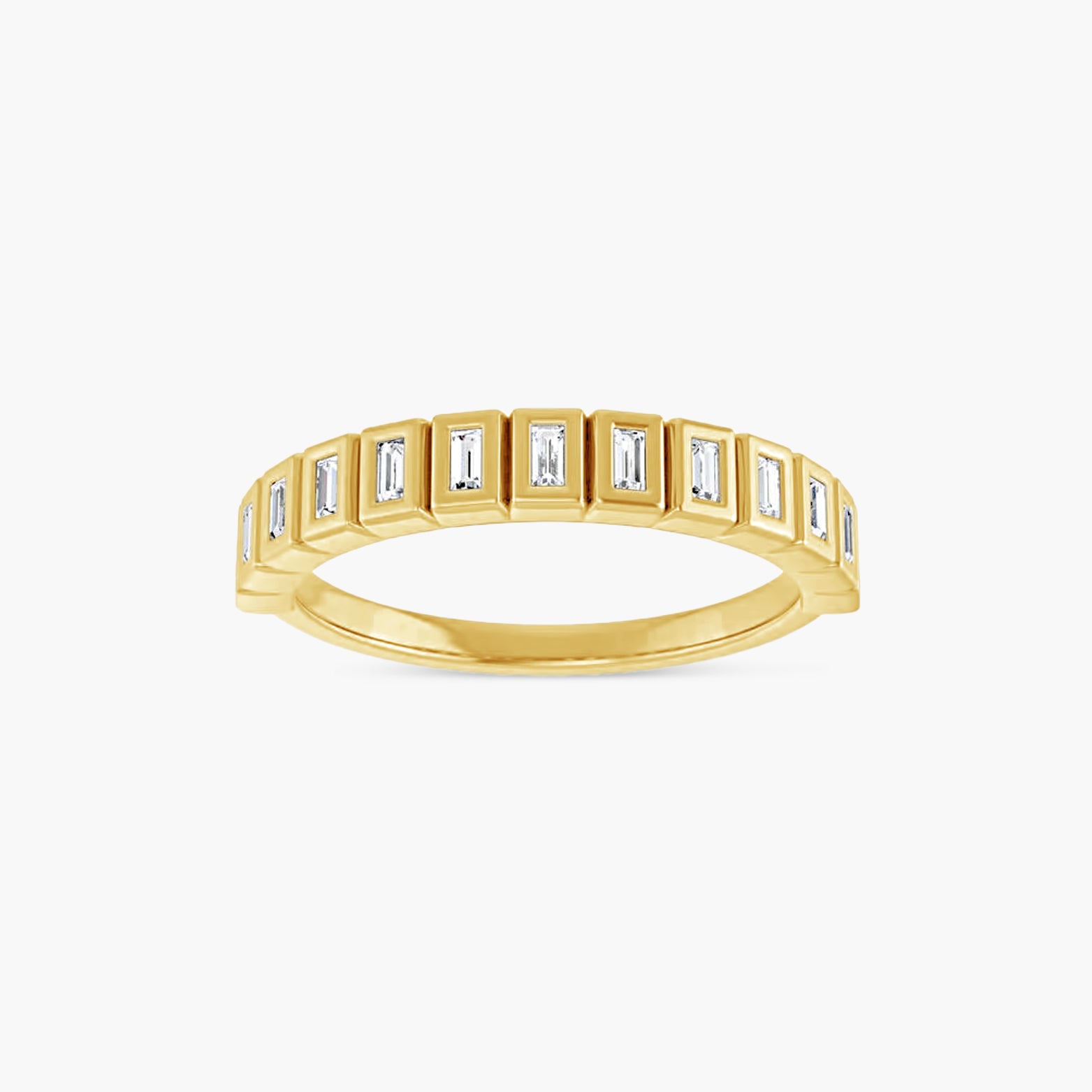 Straight Baguette Bezel-Set Anniversary Band