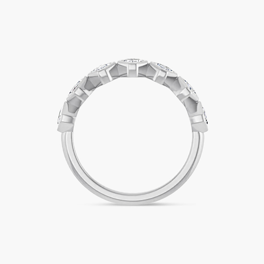 Asscher Bezel-Set Anniversary Band