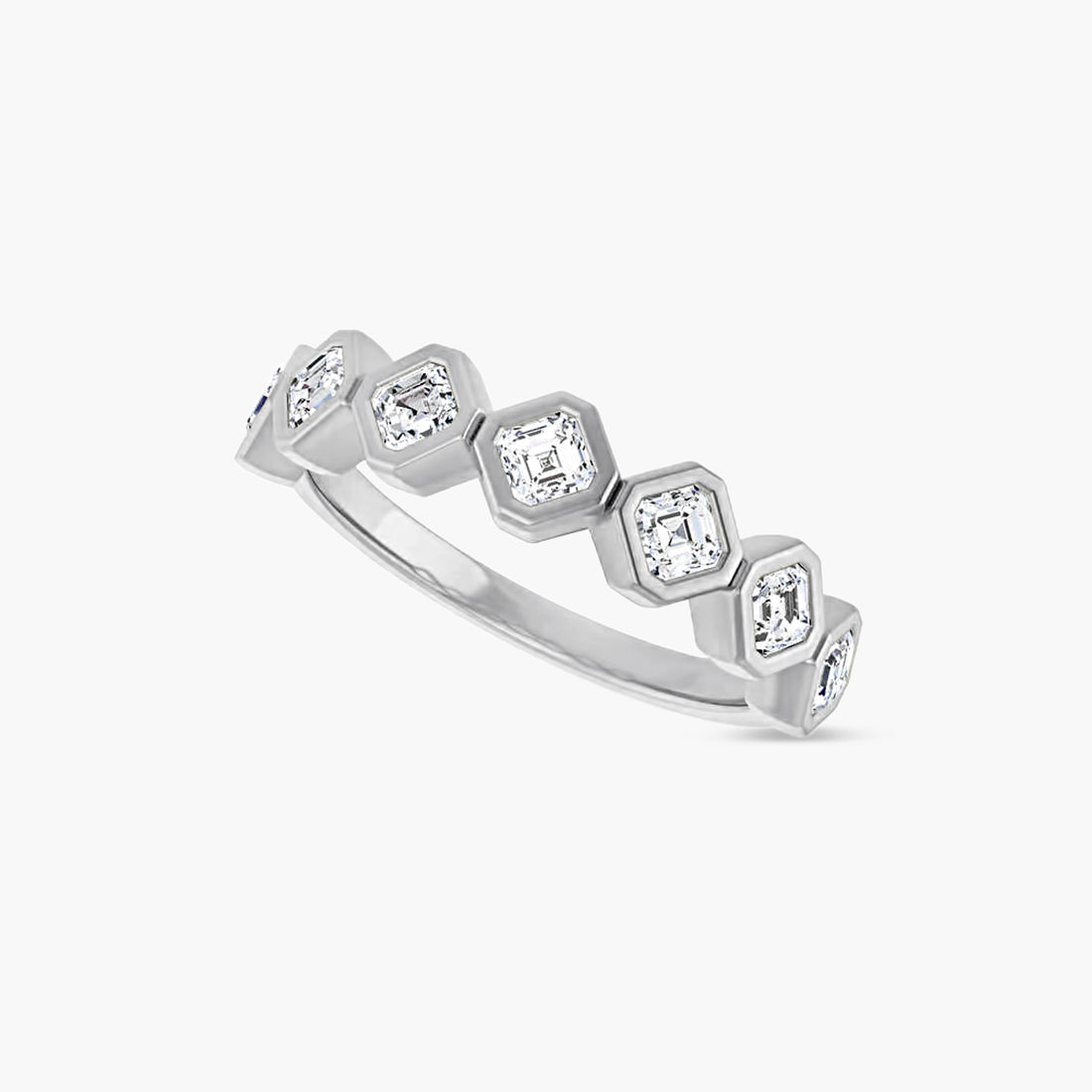 Asscher Bezel-Set Anniversary Band