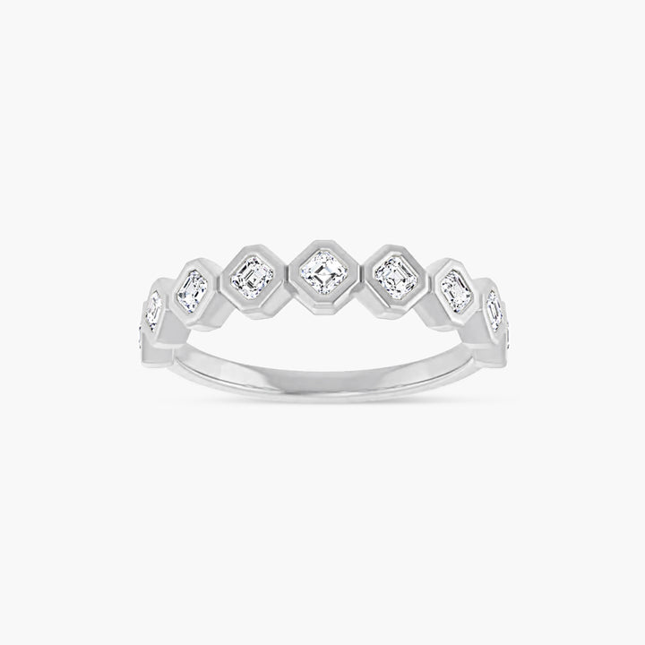 Asscher Bezel-Set Anniversary Band