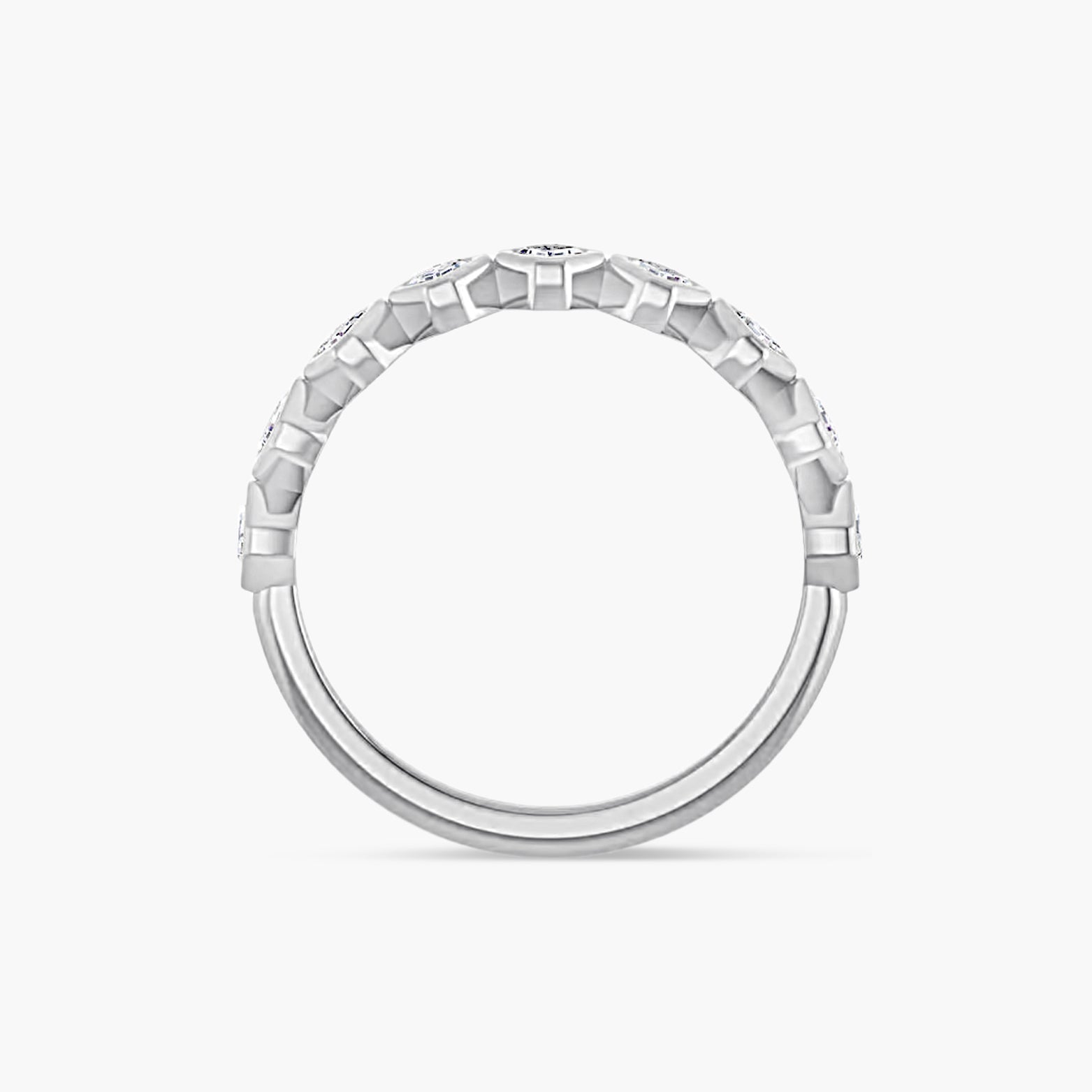 Asscher Bezel-Set Anniversary Band