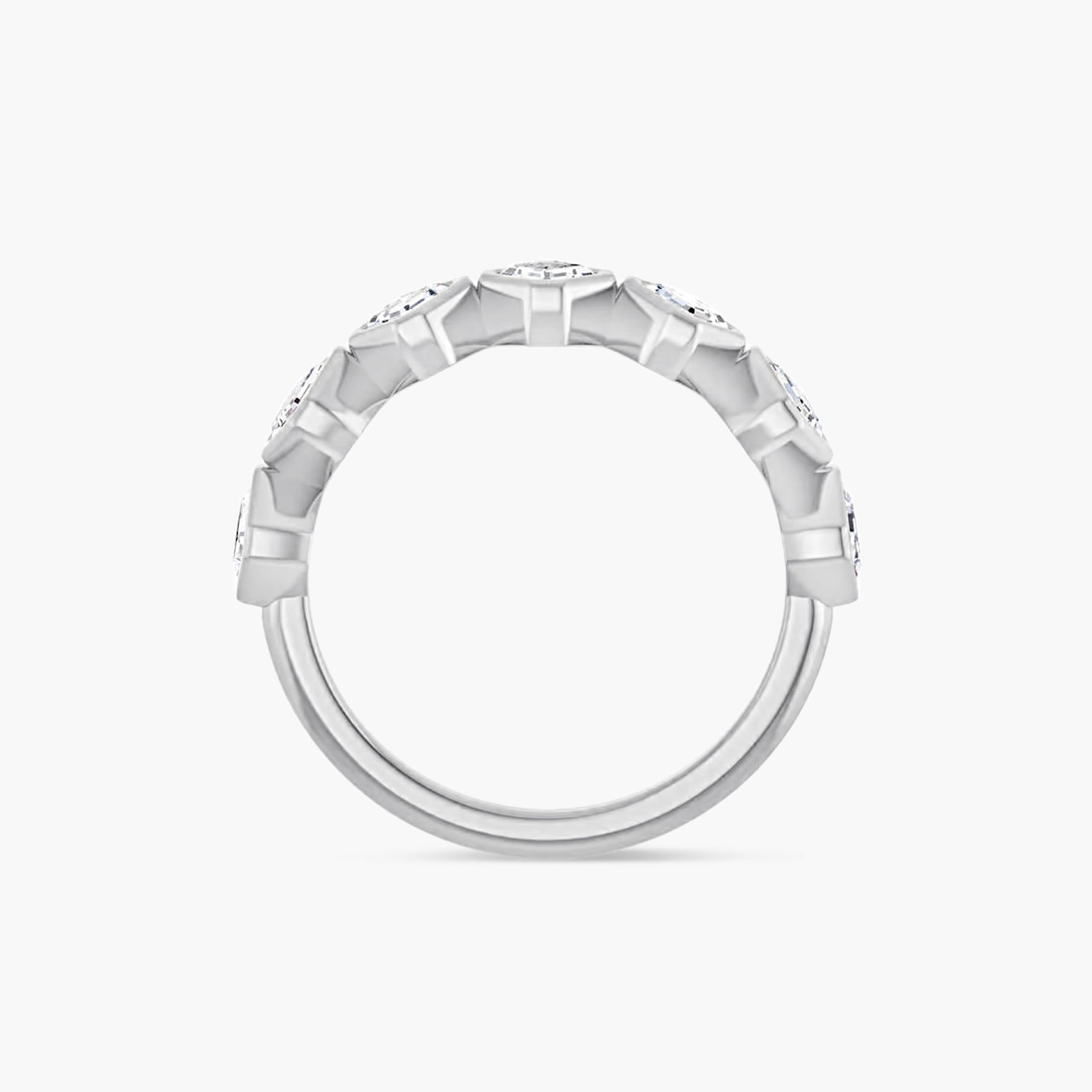 Asscher Bezel-Set Anniversary Band