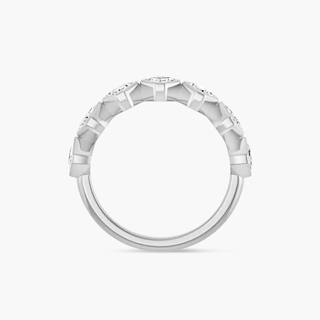 Asscher Bezel-Set Anniversary Band