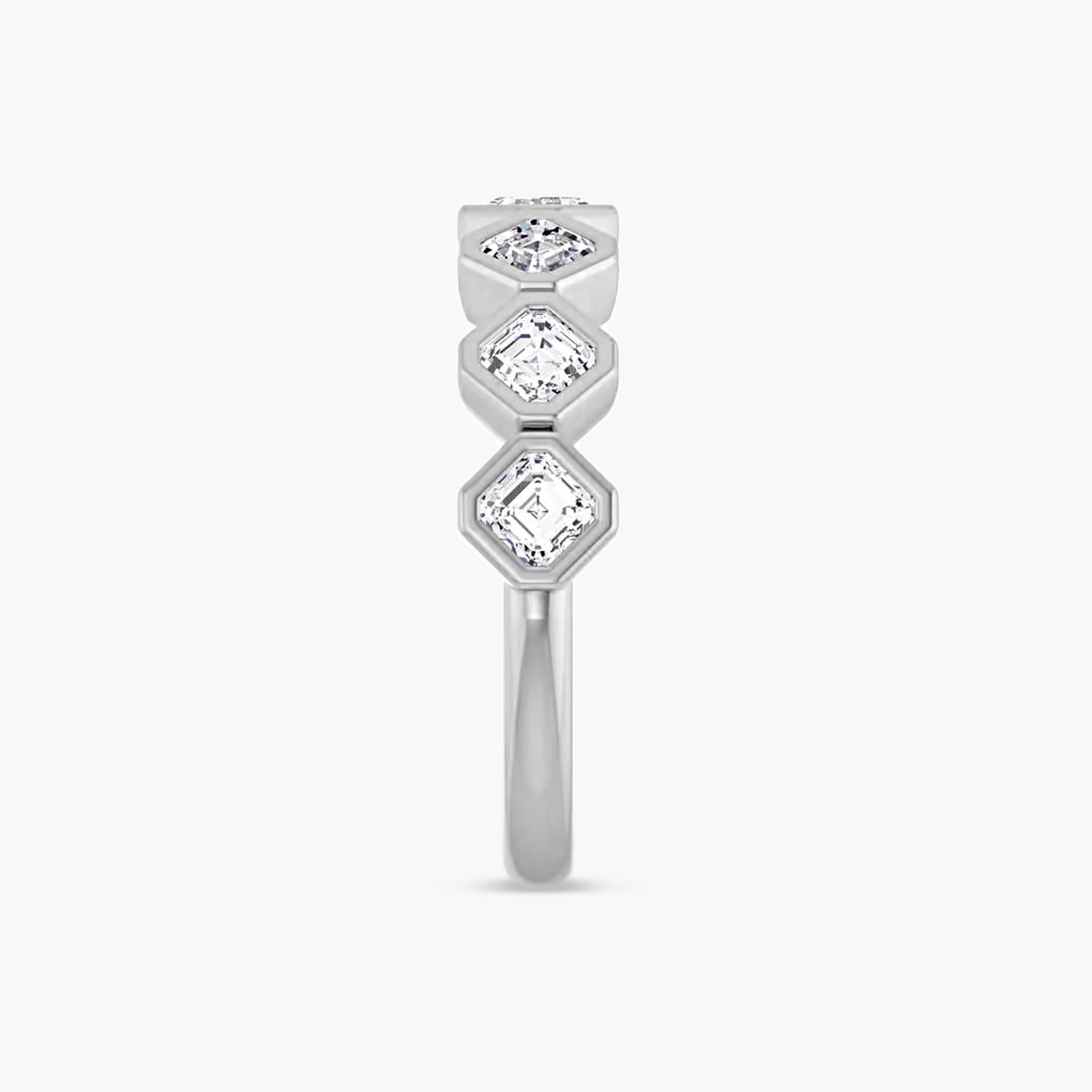 Asscher Bezel-Set Anniversary Band
