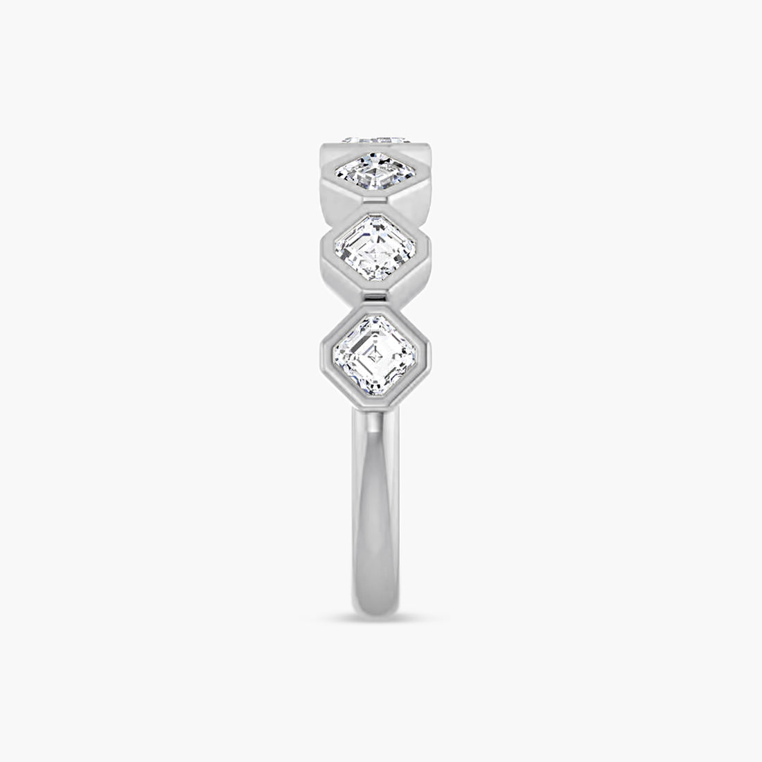 Asscher Bezel-Set Anniversary Band