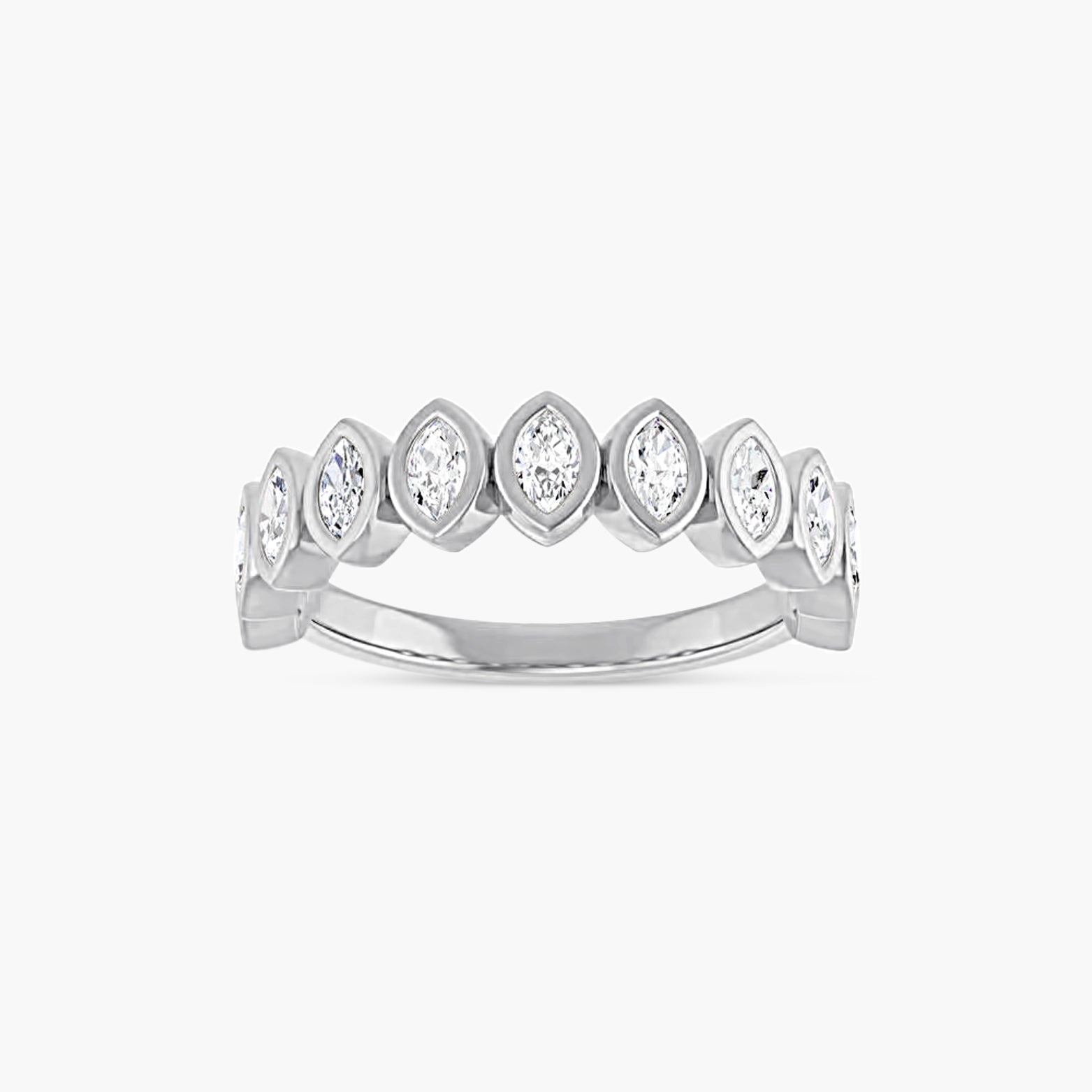 Marquise Bezel-Set Anniversary Band