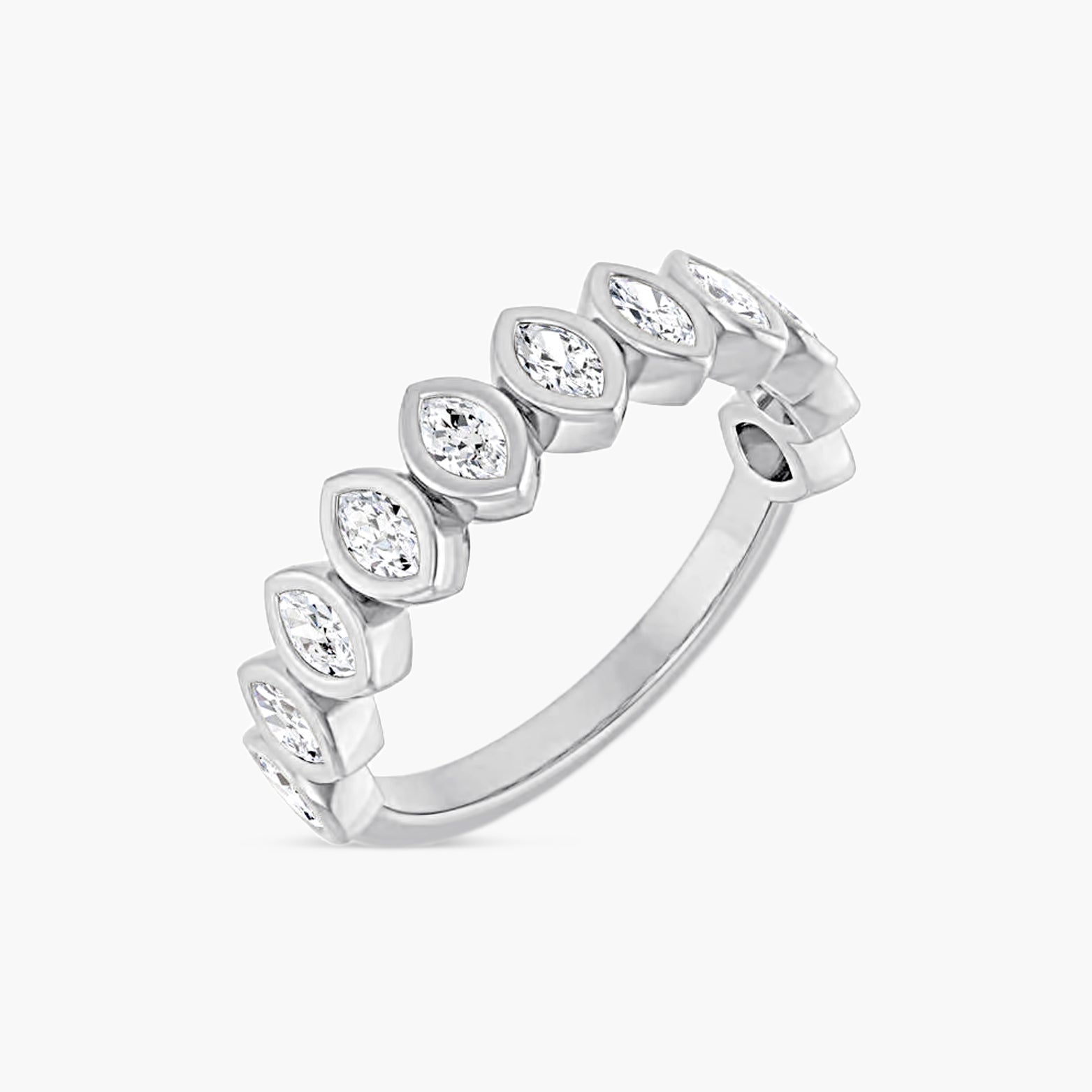 Marquise Bezel-Set Anniversary Band