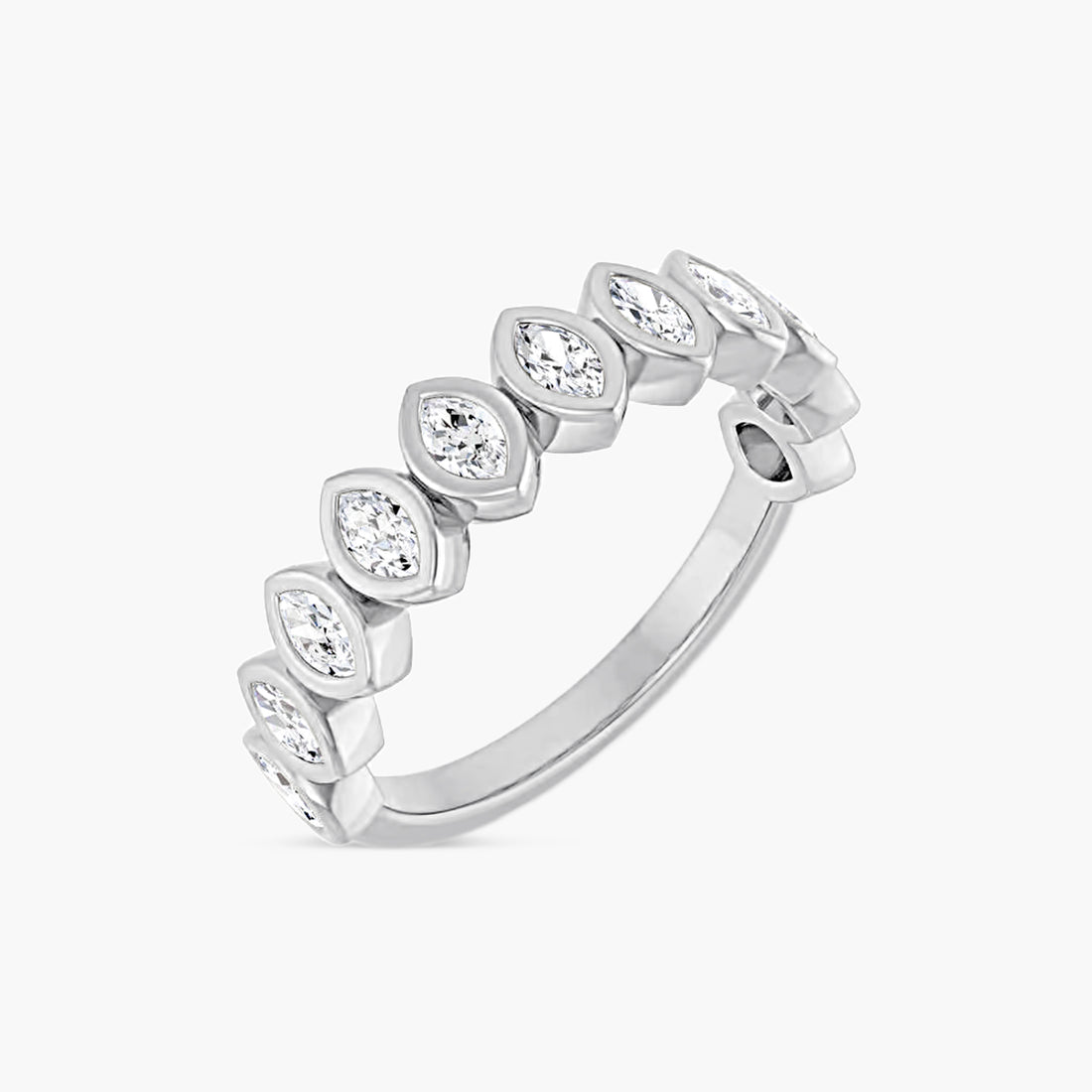 Marquise Bezel-Set Anniversary Band