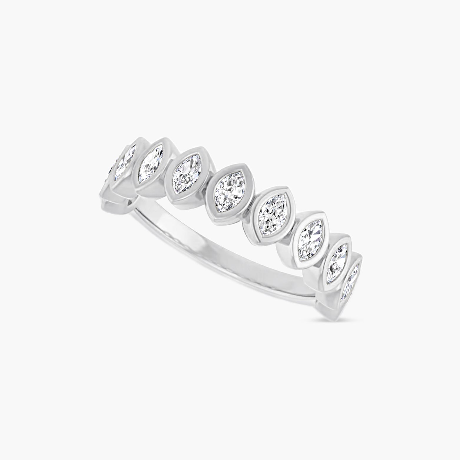 Marquise Bezel-Set Anniversary Band
