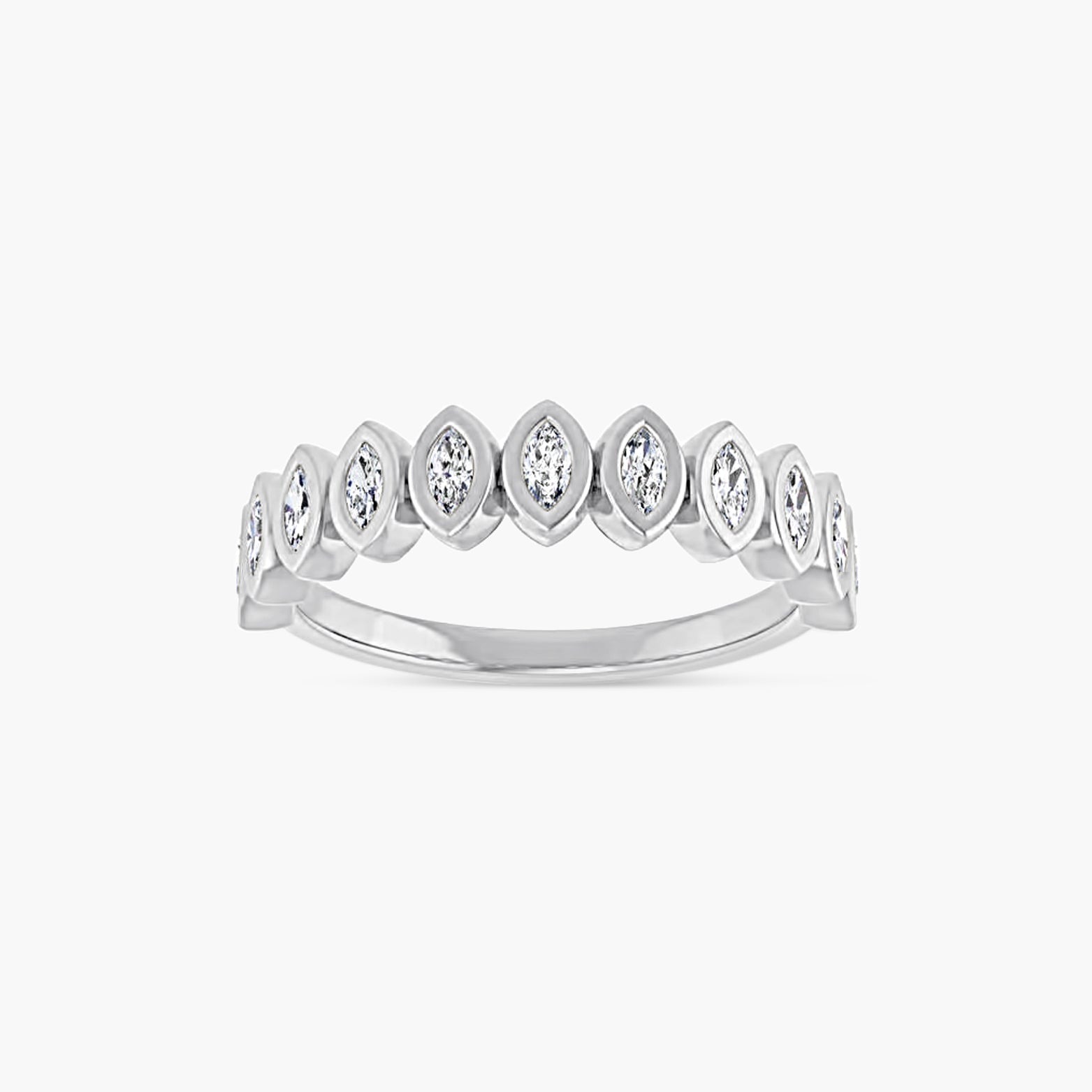 Marquise Bezel-Set Anniversary Band