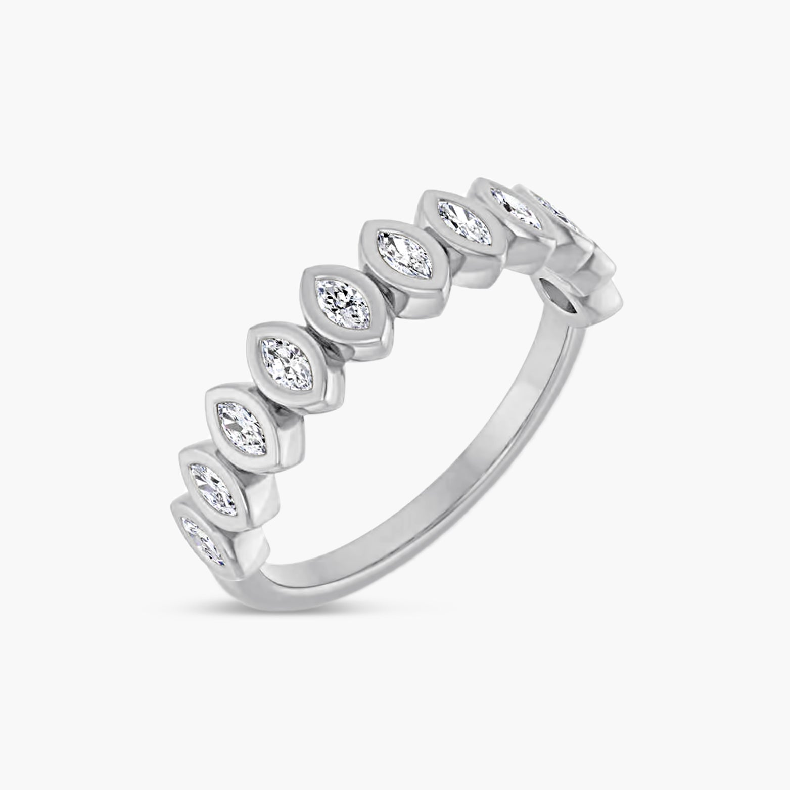 Marquise Bezel-Set Anniversary Band