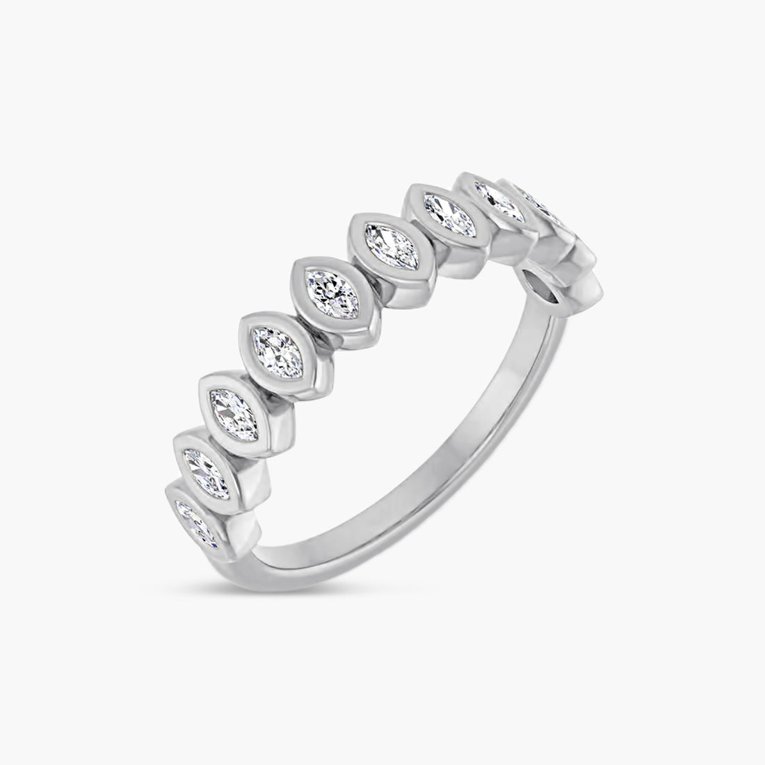 Marquise Bezel-Set Anniversary Band
