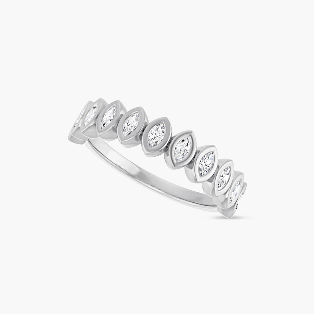Marquise Bezel-Set Anniversary Band