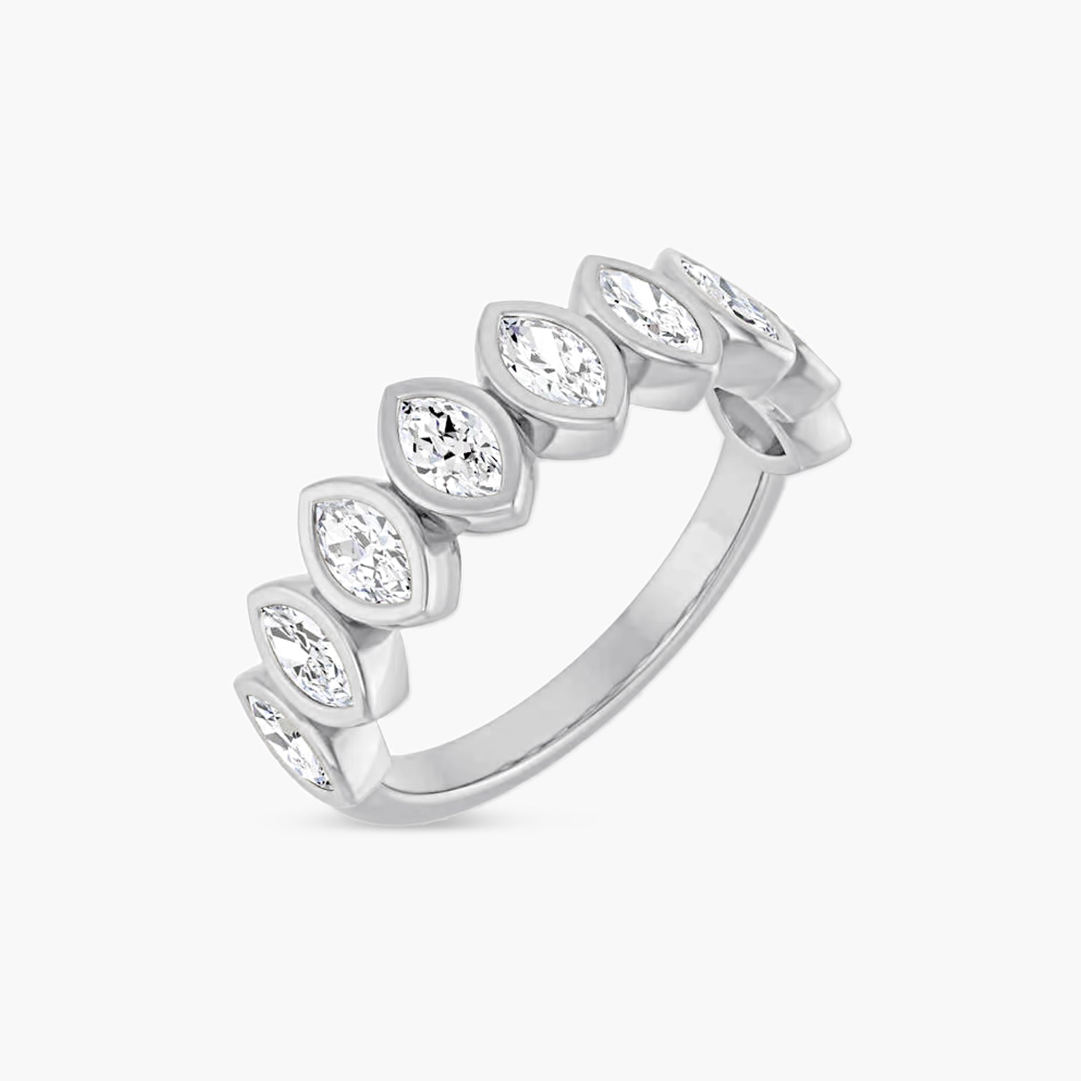 Marquise Bezel-Set Anniversary Band