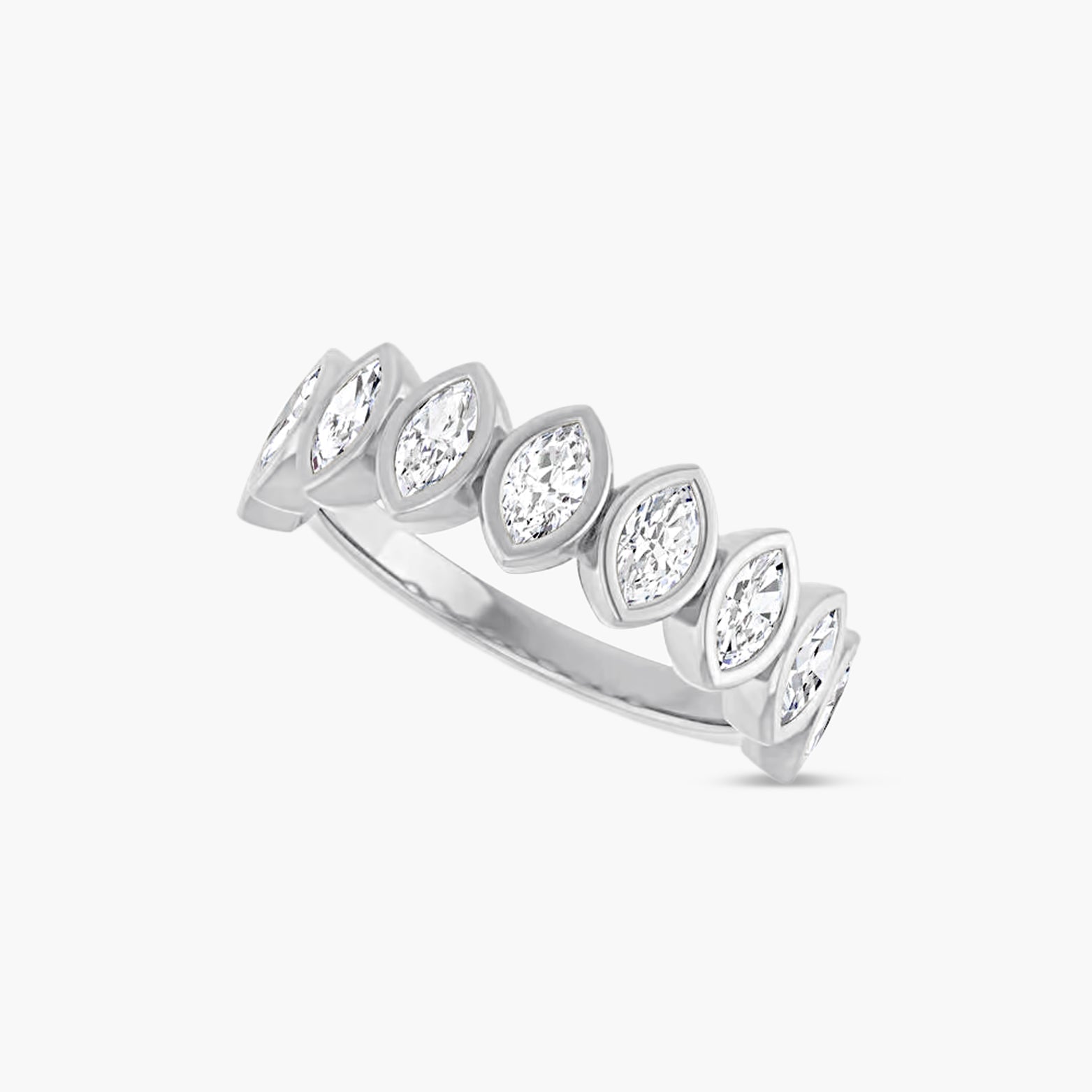 Marquise Bezel-Set Anniversary Band