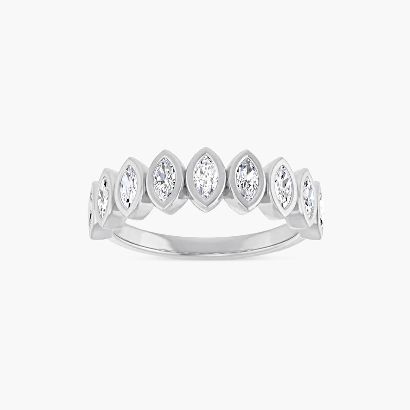 Marquise Bezel-Set Anniversary Band