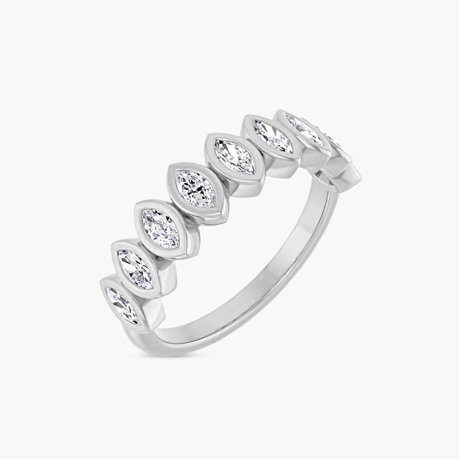 Marquise Bezel-Set Anniversary Band