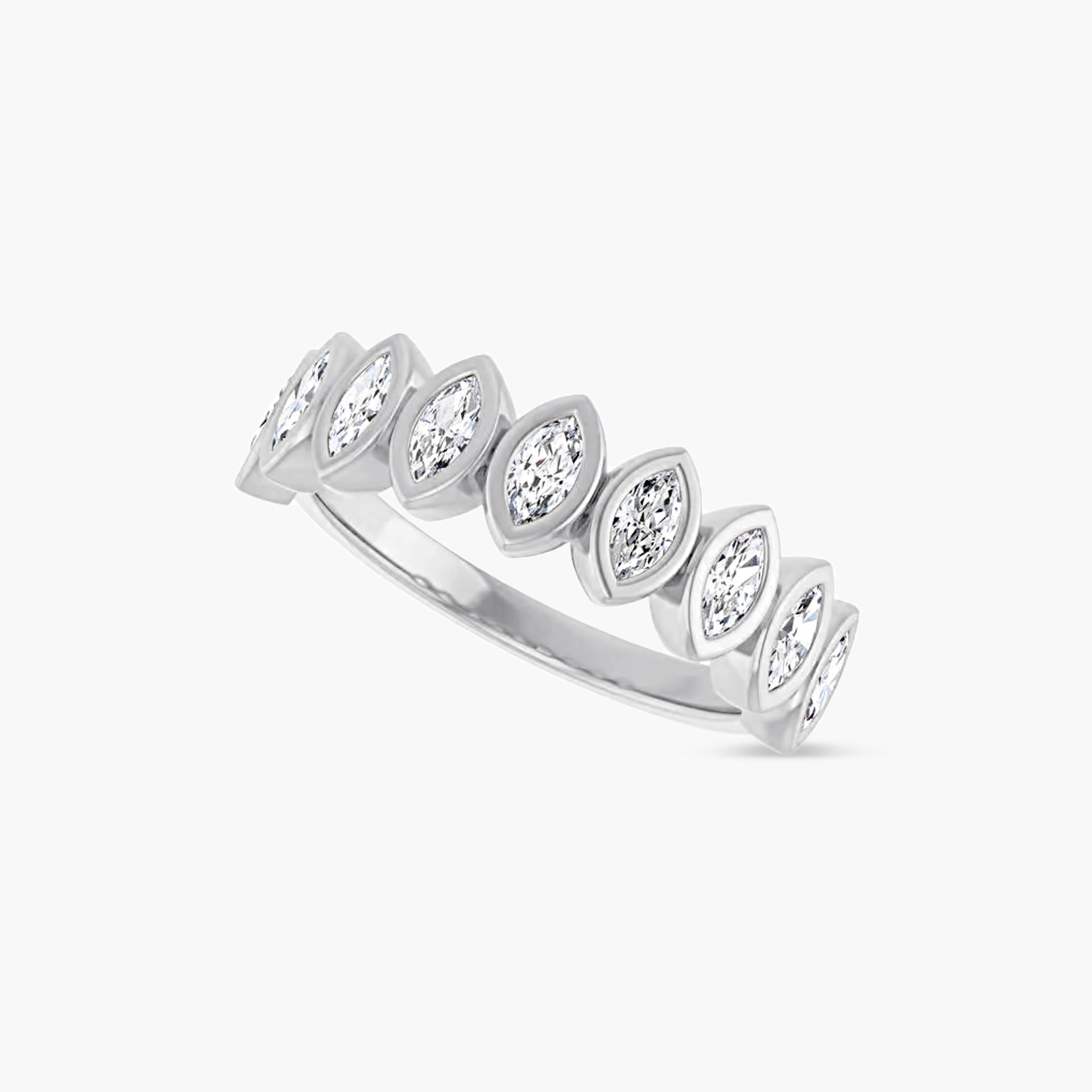 Marquise Bezel-Set Anniversary Band