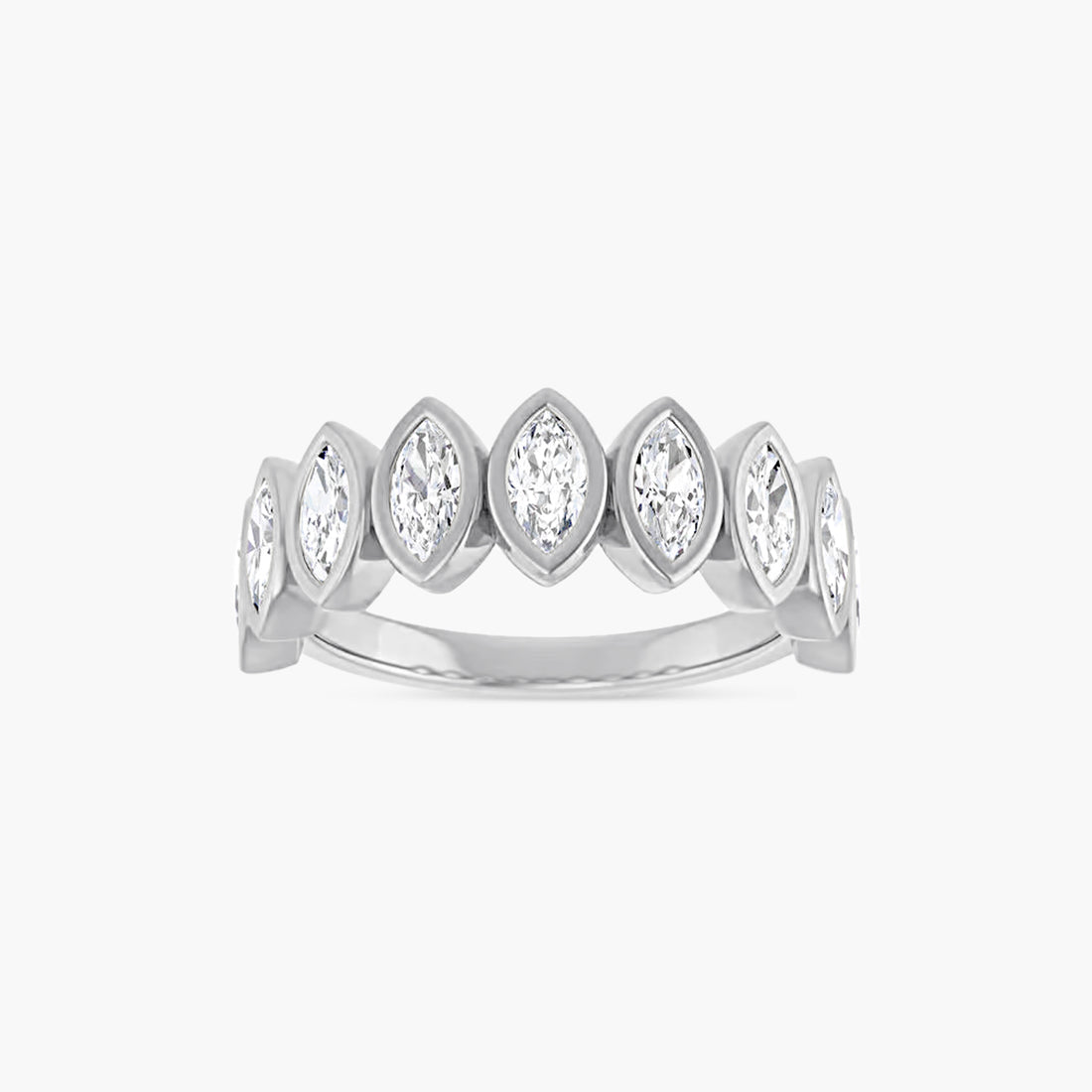 Marquise Bezel-Set Anniversary Band