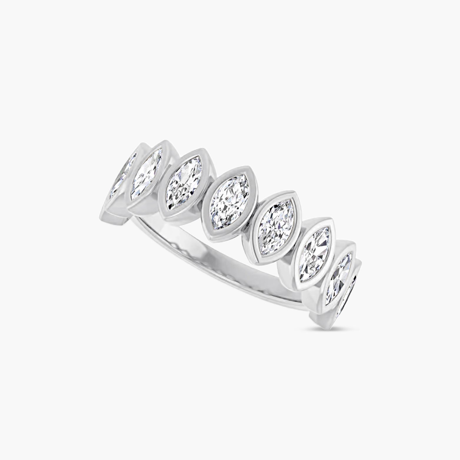 Marquise Bezel-Set Anniversary Band
