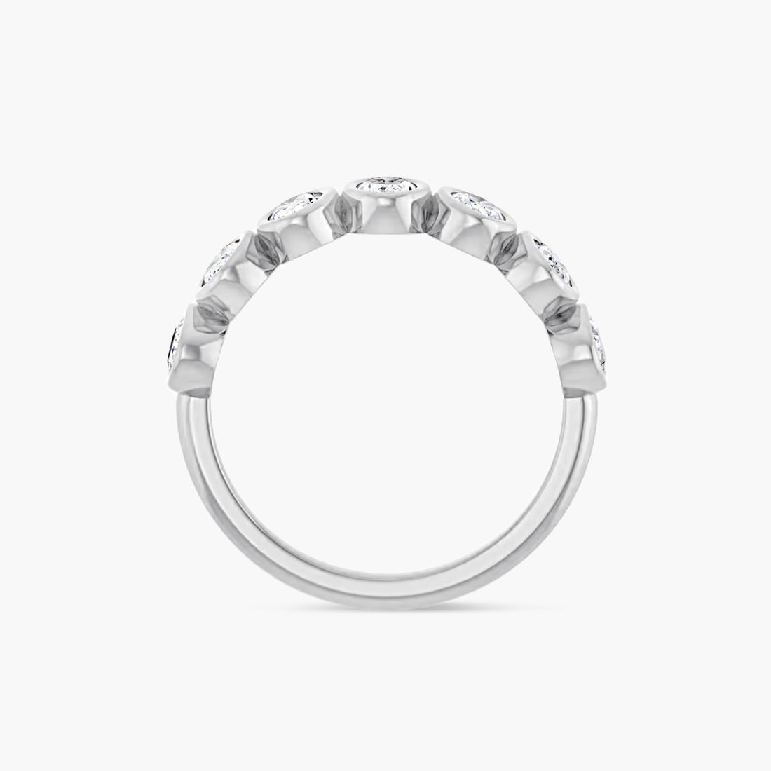 Oval & Emerald Bezel-Set Anniversary Band