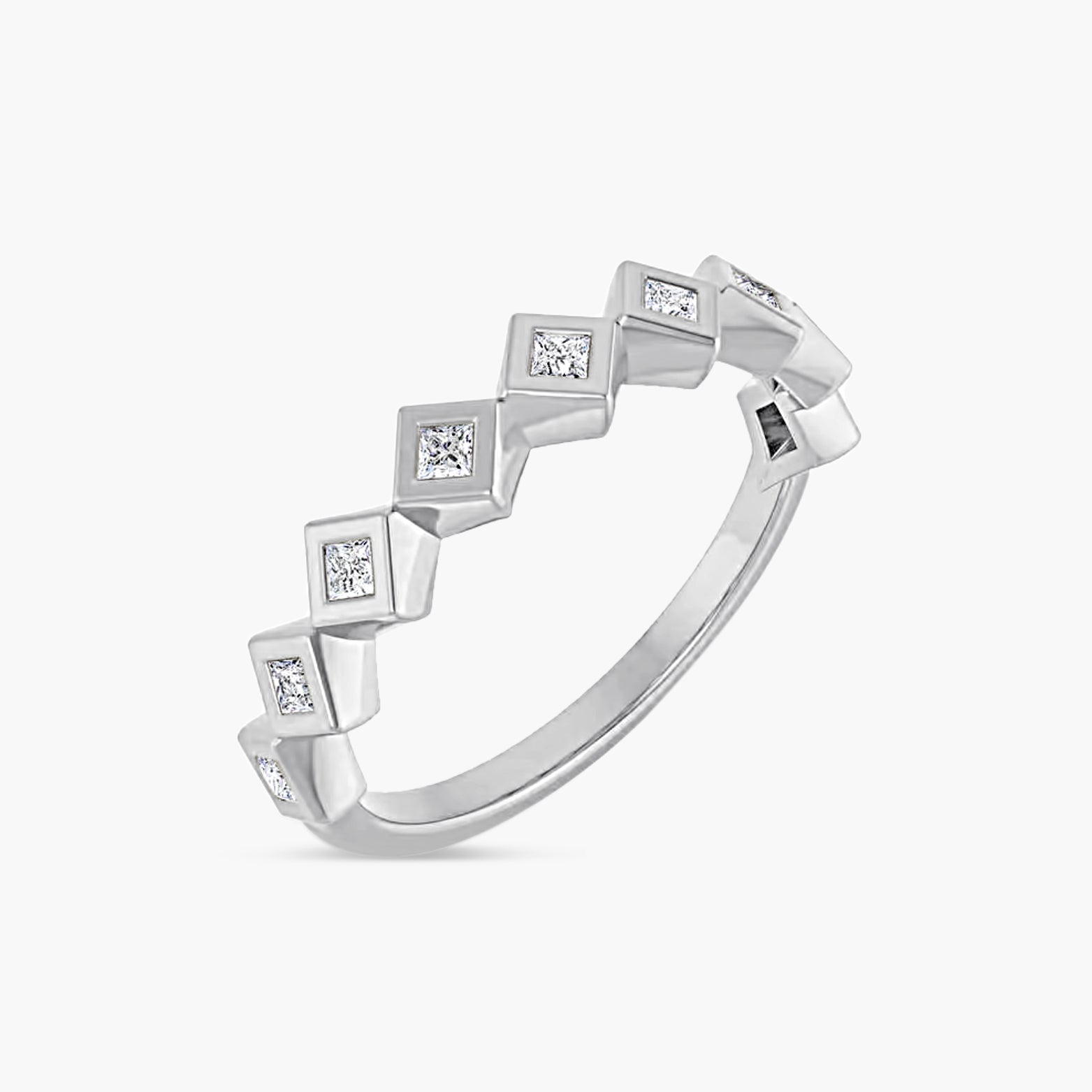 Square Bezel-Set Anniversary Band