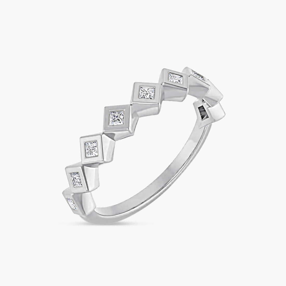 Square Bezel-Set Anniversary Band