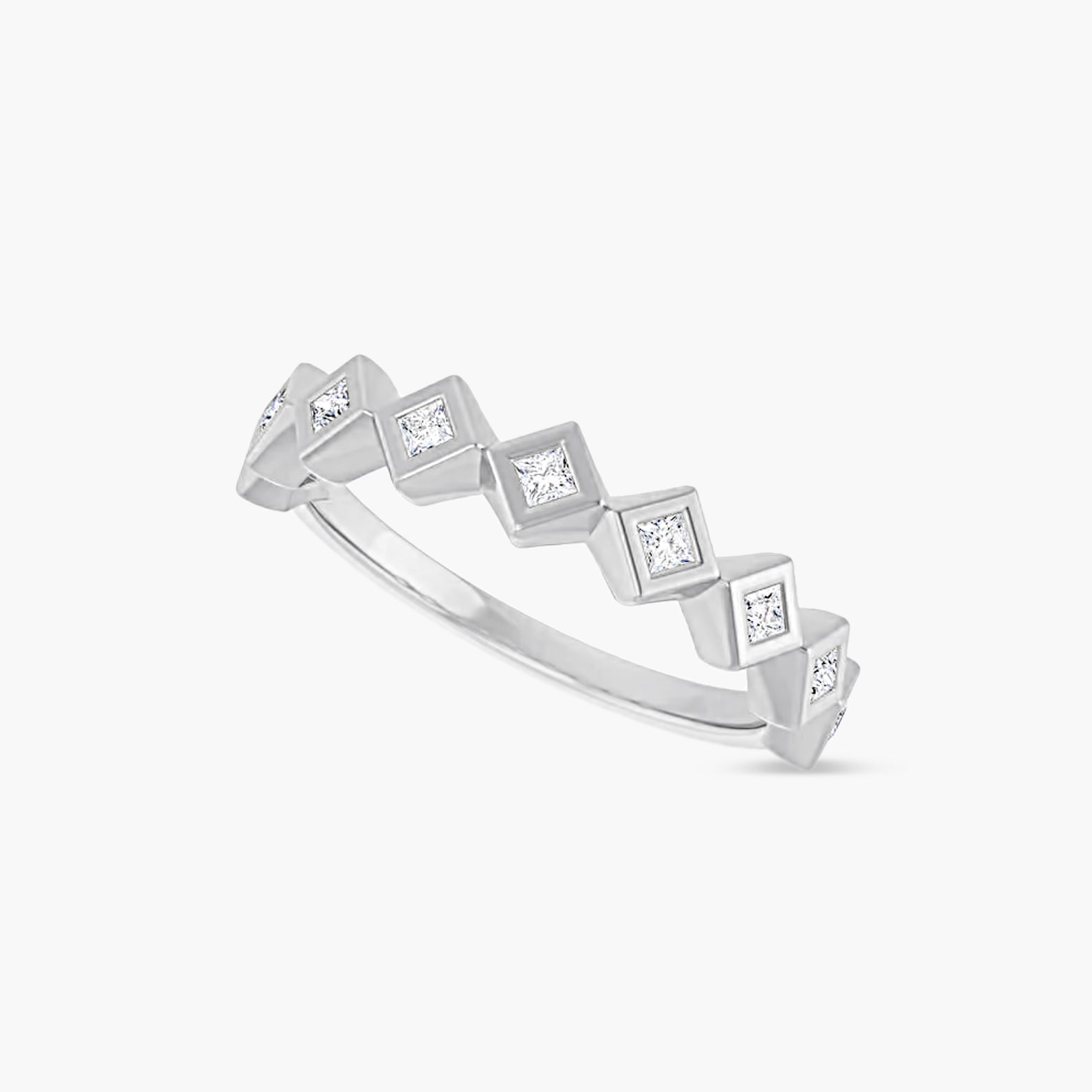 Square Bezel-Set Anniversary Band