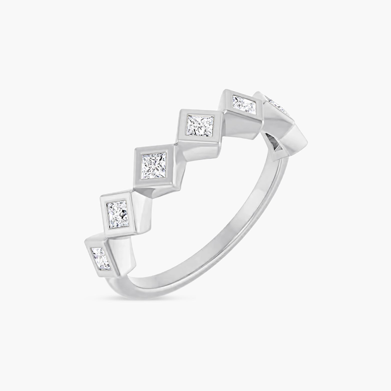 Square Bezel-Set Anniversary Band