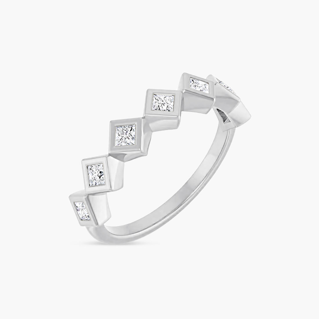 Square Bezel-Set Anniversary Band
