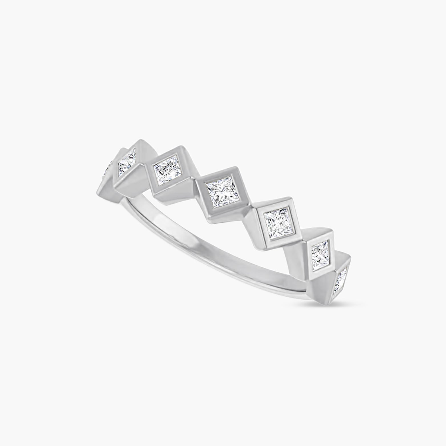 Square Bezel-Set Anniversary Band