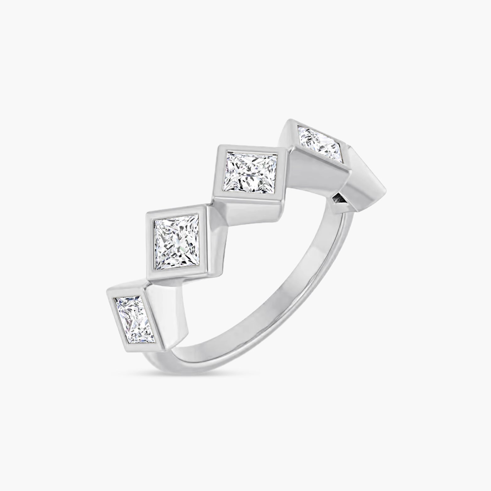 Square Bezel-Set Anniversary Band