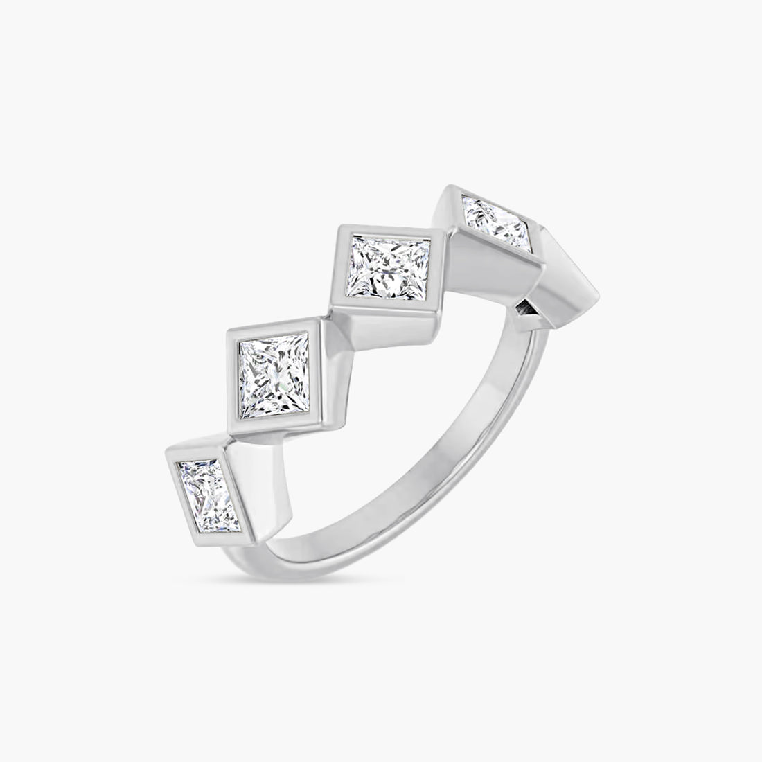 Square Bezel-Set Anniversary Band
