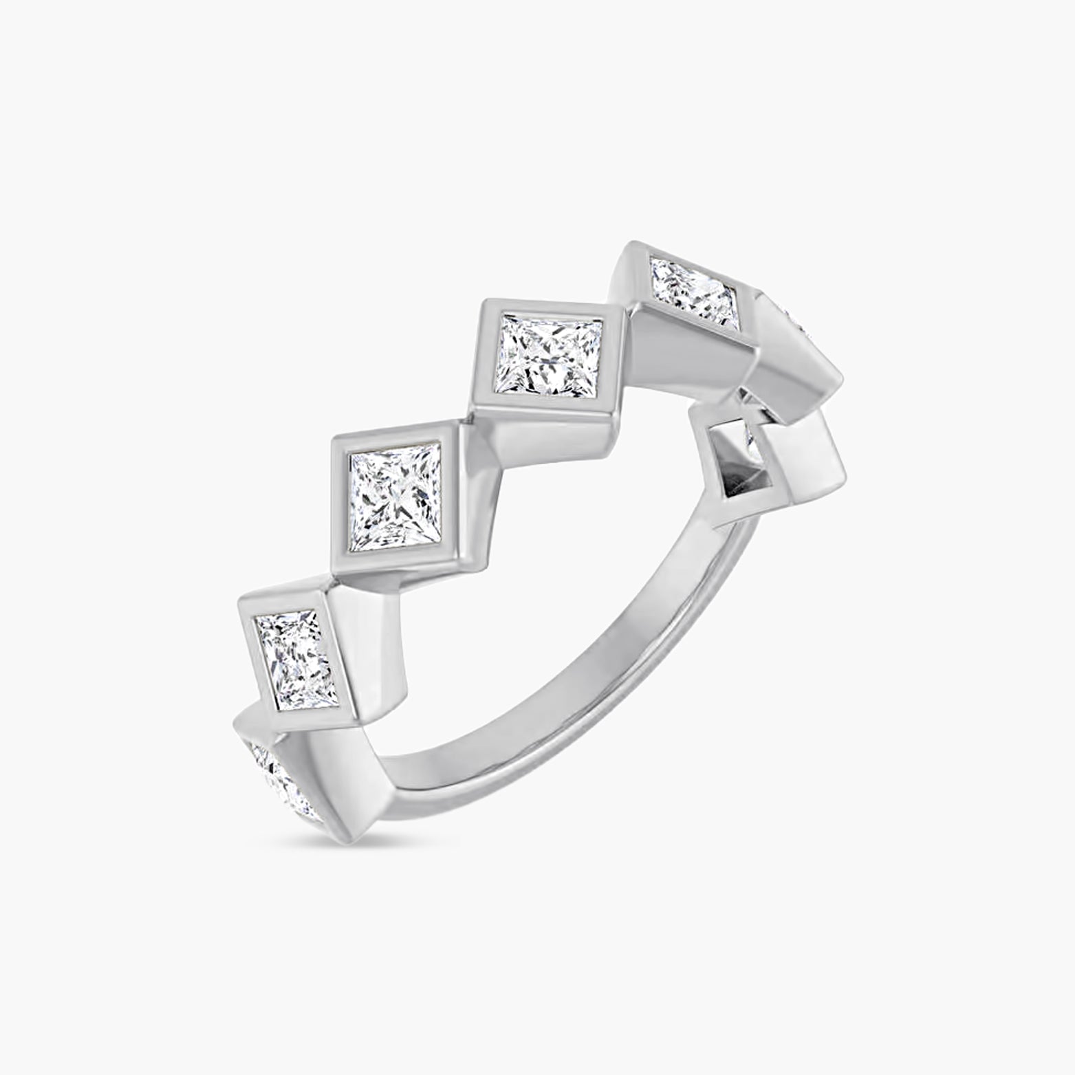 Square Bezel-Set Anniversary Band