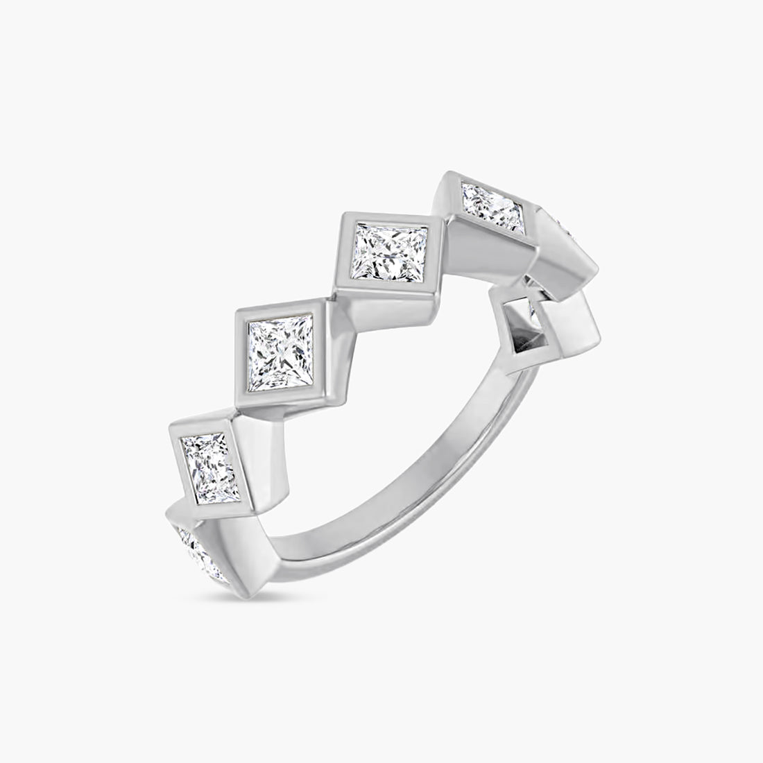 Square Bezel-Set Anniversary Band