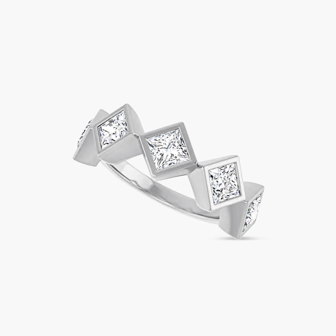 Square Bezel-Set Anniversary Band