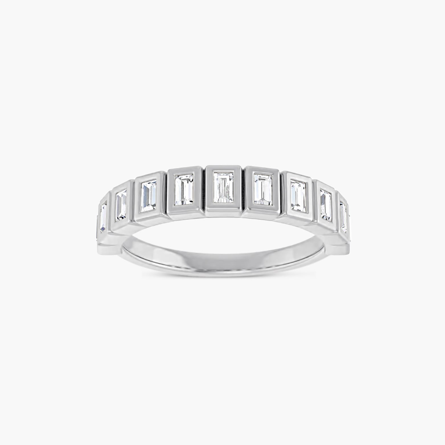Straight Baguette Bezel-Set Anniversary Band