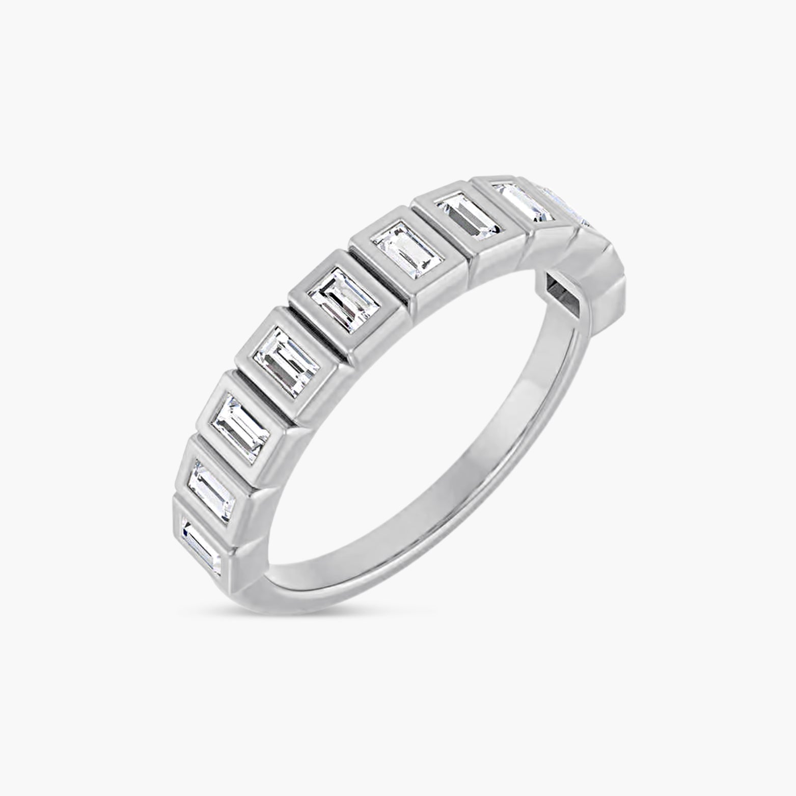 Straight Baguette Bezel-Set Anniversary Band