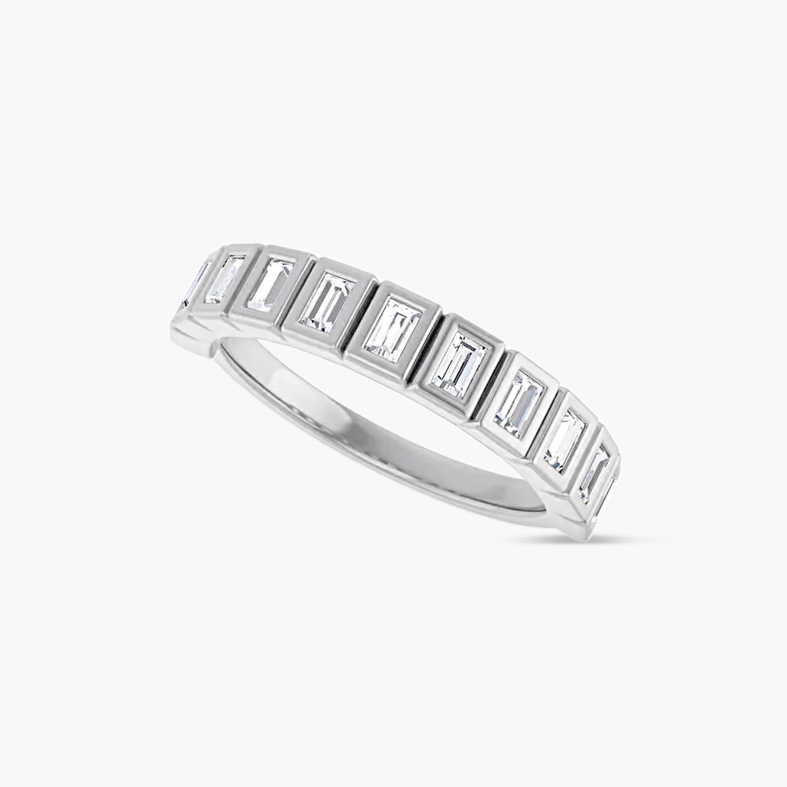 Straight Baguette Bezel-Set Anniversary Band