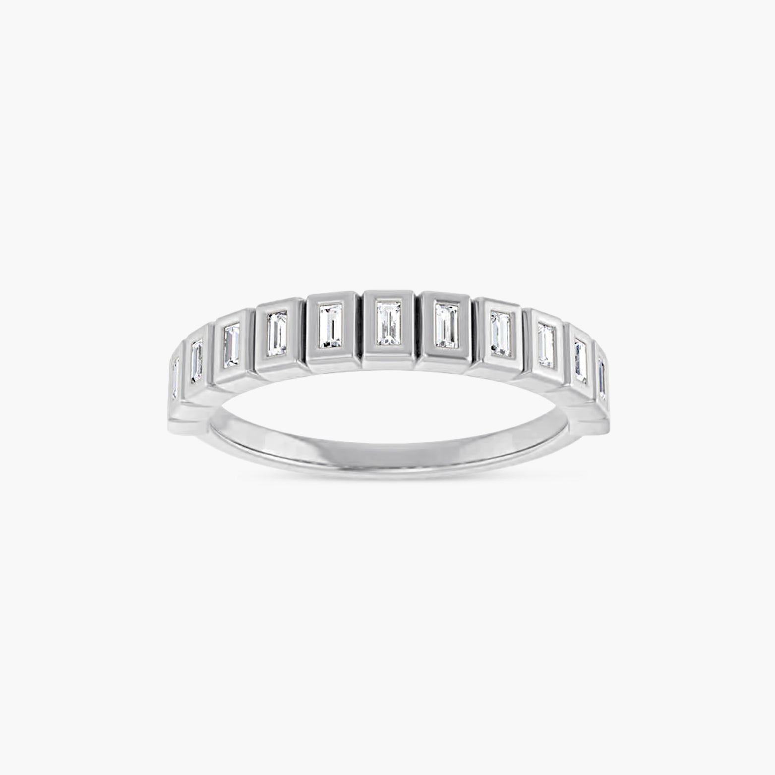 Straight Baguette Bezel-Set Anniversary Band