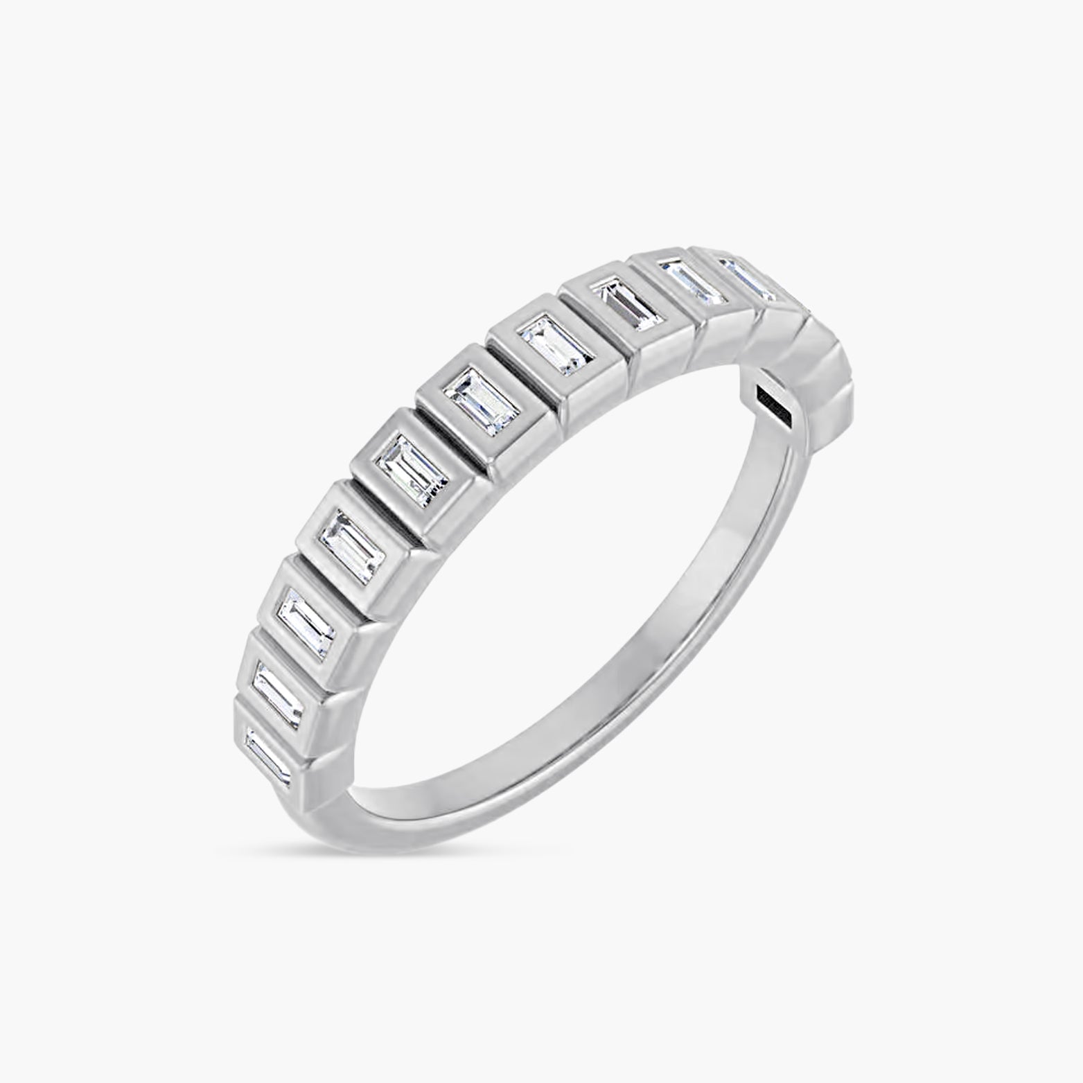 Straight Baguette Bezel-Set Anniversary Band