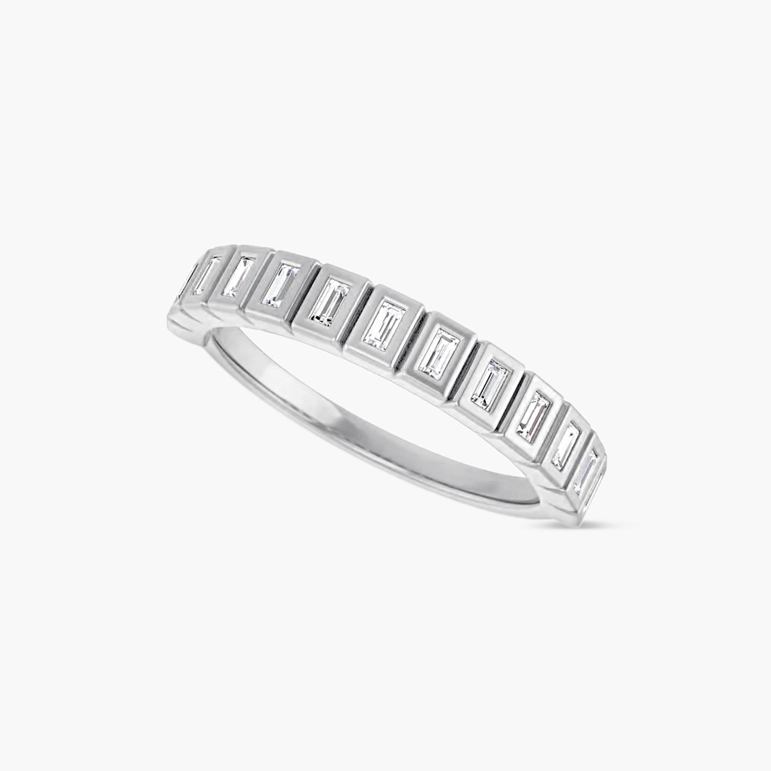 Straight Baguette Bezel-Set Anniversary Band