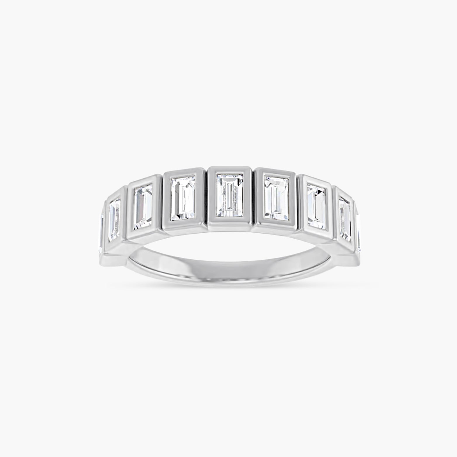 Straight Baguette Bezel-Set Anniversary Band