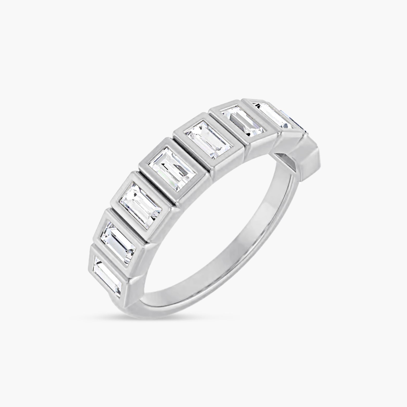 Straight Baguette Bezel-Set Anniversary Band