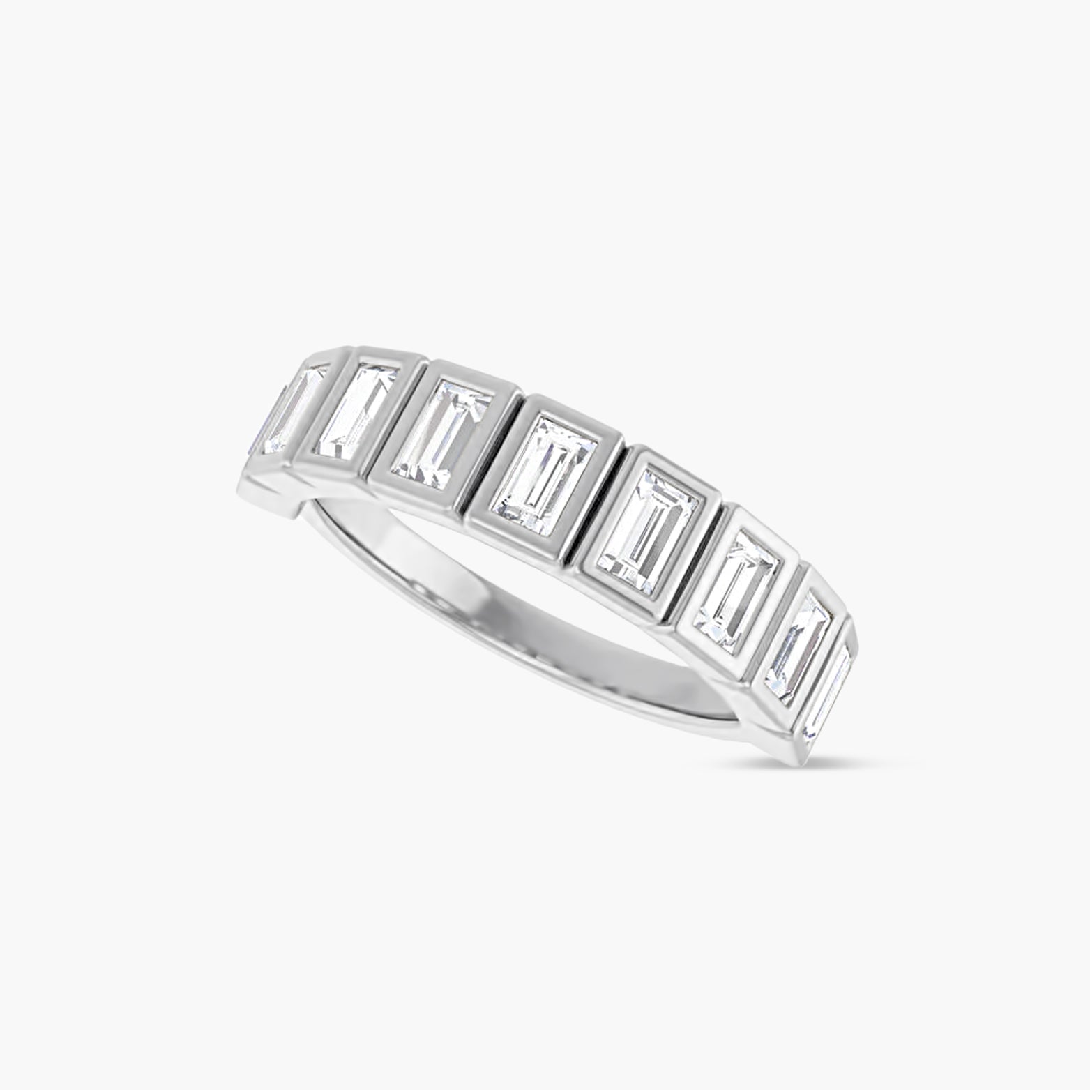 Straight Baguette Bezel-Set Anniversary Band