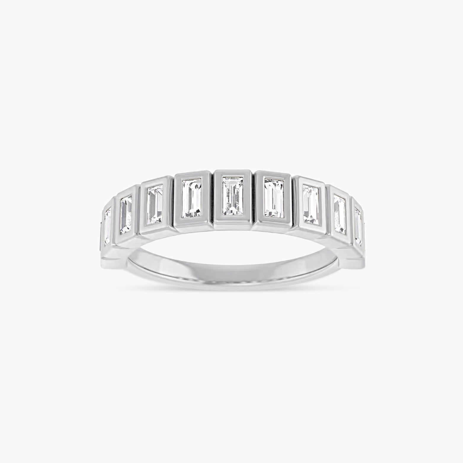 Straight Baguette Bezel-Set Anniversary Band