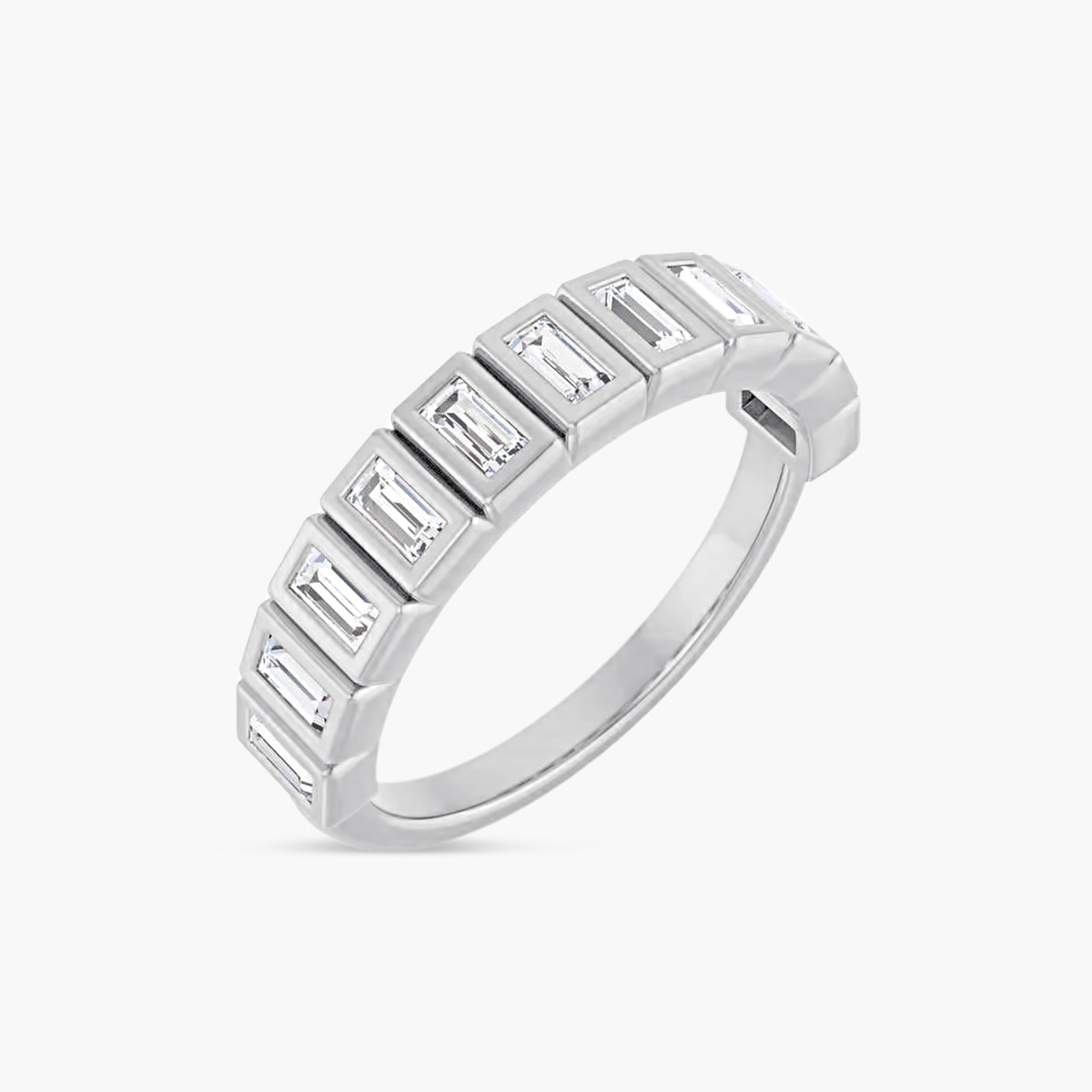 Straight Baguette Bezel-Set Anniversary Band